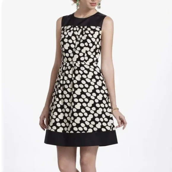 Anthropologie | Dresses | Anthropologie Leifnotes Corduroy Dress Fit And  Flare Black White Size 8 Euc | Poshmark